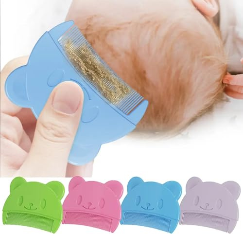 Babykam, Nyfödd hårborste, Babyborste med mjuka tänder, Borste mot mjölkskorv för barn, Färger varierar (Lila,Blå, Rosa, Grön (4 st))
