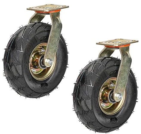 Bockrolle Lenkrolle Bremsrollen 2 Stück, 200mm 250mm Tragkraft 200 Kg Schwerlastrollen, 360 Grad Drehbar Leise Luftreifen Gummi Ersatz Rollen, Für Trolleys Möbel Werkbank Mechanisch DIY ( Color : Swiv