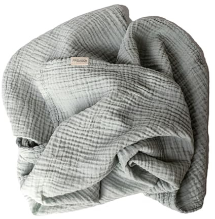 FRIDASON Spucktuch Musselintuch 60x60cm Bio-Baumwolle GOTS und Oeko-Tex 100 für Junge und Mädchen (Hellgrau)