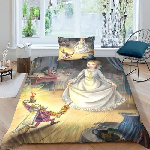 GIOSBR Christmas for Boys Girls Quilt Cover Duvet Cover Comforter Covers 3D Printed Nutcracker Bedding Set with Pillow Cases Soft Microfiber with Zipper Closure 2 Pieces Single（135x200cm）