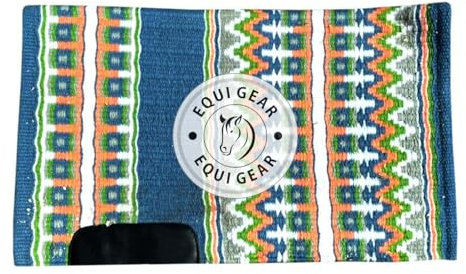 EQUIGEAR Western Ranch Horse Satteldecke aus neuseeländischer Wolle, Western-Design, handgefertigte Satteldecke, Wollpolster, Sensor Flex (Anpassung möglich), WQ95 (34x34)