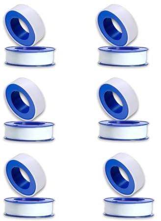 Super Mundo - 12 Rollos de Cinta PTFE de Rosca para Tubería Grifería Plomería,Cinta Teflon Fontaneria 12mm x 10m (45669)