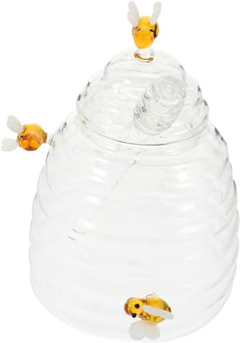 HEYDGBBZ mit Deckelglas, Lagerbehälter 1 Set Glas-Honigglas, transparenter Behälter mit Deckel, Mini-Honiggläser, Schreibtischspender, Marmelade, transparentes Honigglas, transparentes Honigglas