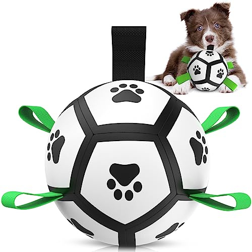 HETOO Hundboll med ett hål för hunden, hundspel med handtag, hundspaltning, hundspel med handtag, vattenspik hunde, Hunde Geburtstagsgeschenke, Hundebälle mit Pumpe für Welpe 5 Zoll