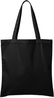 POLHIM® Unbedruckte Stoffbeutel 38x42 cm 220g/m2 - Vielseitige, langlebige Baumwolltasche als Handtasche und Tragetasche. Nachhaltige Stofftasche für jeden Anlass. (Schwarz)