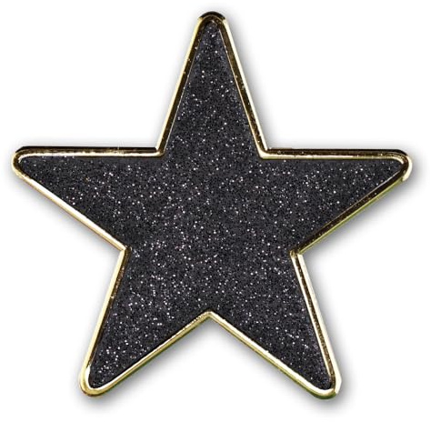 Glitzerstern-Anstecknadel – Emaille – einzeln, Einheitsgröße, Messing, Kein Edelstein