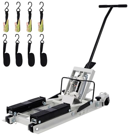 Cric élévateur hydraulique pour moto, capacité de 1 500 lb, cric élévateur à ciseaux pour VTT, table élévatrice portable pour moto avec 4 roues, support de levage hydraulique à pédale avec 2