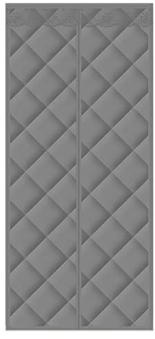 Rideau de porte magnétique isolant thermique pour portes coulissantes de balcon - Gris - 110 x 200 cm