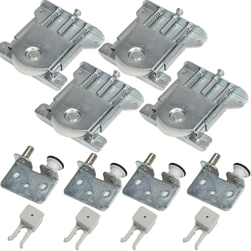 Roulette Porte Coulissante Placard,Roulette Coulissant Armoire,Kit Coulissante pour Porte de Garde-robe Roues Vitrines,Remplacement Porte Rouleau,Charge 30kg (4 ensembles de rouleaux d'armoire)