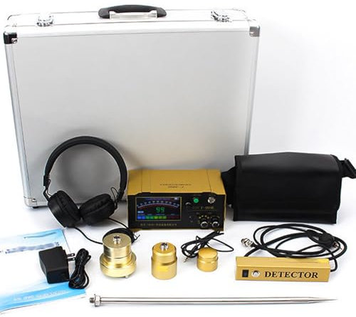 FANGQMM Wasserlecksucher, Wassermelder Outdoor, Wasserlecksensor für Unterirdische Rohre mit Einstellbaren 4 Gängen Zur Erkennung Von Wasserlecks in Fußbodenheizungen für Zuhause Und Im Freien