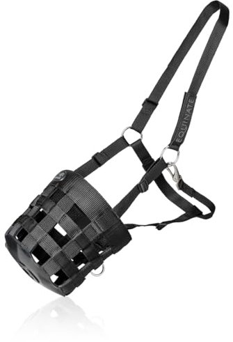 Equinate Fressbremse Grazeguard mit Polsterband Pony | Stufenlos Verstellbarer & ergonomischer Maulkorb für Pferde & Ponys | Reguliert die Futteraufnahme | Ideal für den täglichen Weidegang