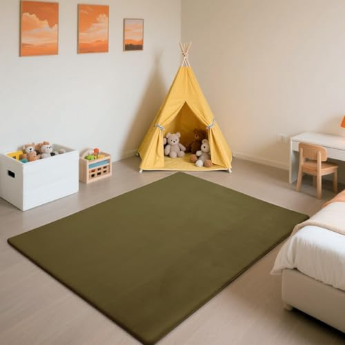 SETHEPACE Krabbelmatte Baby, 3CM Dicker Spielmatte (Army Grün, 180x200CM)