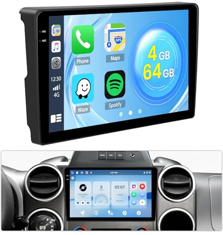 Roinvou 4+64G Radio Android para Citroen Berlingo & Peugeot Partner 2015-2018 Carplay Android Auto, 9 Pulgadas Incell Pantalla Táctil Estéreo Radio con GPS Bluetooth EQ WiFi RDS FM SWC Cámara Trasera