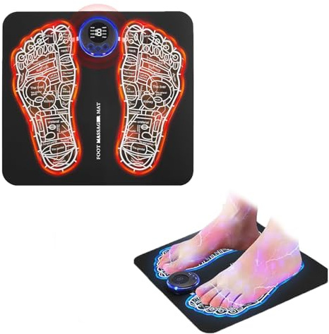 Interno EMS Massaggiatore per Piedi Tappetino per stimolatore Muscolare,Massaggiatore Piedi USB con 8 Modalità e 19 Intensitàper la Circolazione Sanguigna e il Sollievo dal Dolore Muscolare