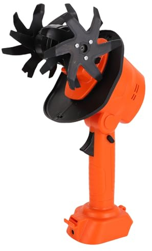 Fockety Electric Garden Tiller, Electric Tiller Handheld Garden Cultivator 235RPM 4 Rows Tines 4in Working Width Cultivator for Lawns Greenhouses Landscape