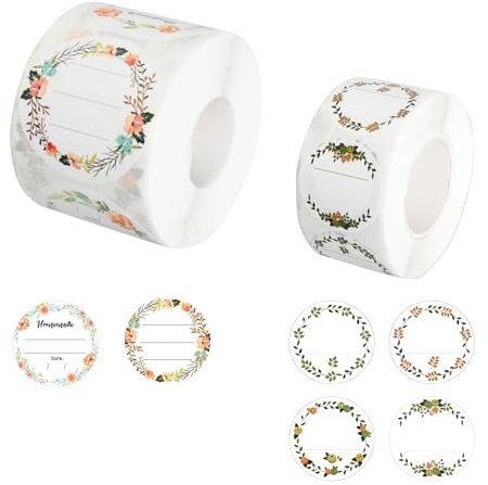 Jam Jar Labels, Labels for Jars, Freezer Easy Peel Off, 2 Rolls Round Adhesive, 2.5cm 5cm Writable Decorative Stickers, Freezer, Handmade Gifts, Envelopes, and Gift Bags