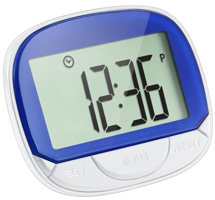 Podomètre de poche avec clip intégré, grand écran de 55 mm avec horloge, précis, distance parcourue, calories