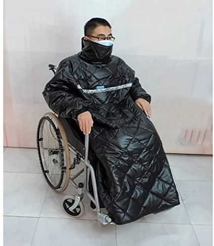 EUQKKWLOY Winter Wheelchair Blanket, Waterproof Full Body Warm Blanket, Wearable Wheelchair Cosy Cover with Sleeves Rain Cover for Wheelchair Users, Outdoor Warmth
