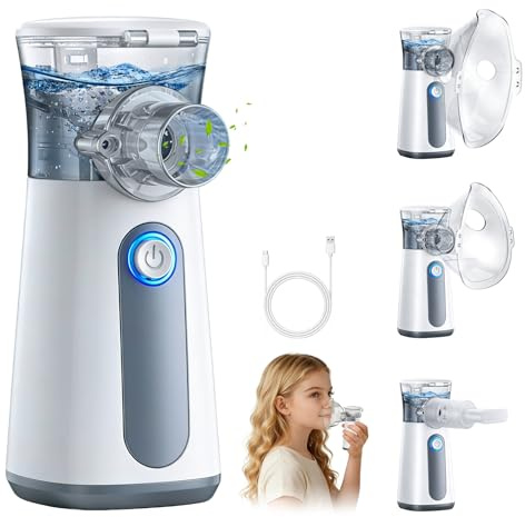 Portable Nebuliser Machine for Adults and Kids Rechargeable Mesh Inhalation Device with LED Display Three Modes Ultra Quiet Design for Home Use