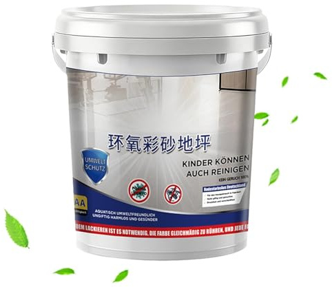 Pittura per Calcestruzzo - Rivestimento Antiscivolo Resistente all'Usura,Vernice Epossidica con Sabbia per Calcestruzzo - per Interni Esterni Doccia Edifici Residenziali Case Dormitori Appartamenti