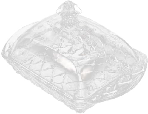 LIFKICH Mantequera de Cristal con Tapa, Caja para Conservar Queso Fresco y Mantequilla, Recipiente Práctico y Refinado para Cocina y Tiendas de Postres