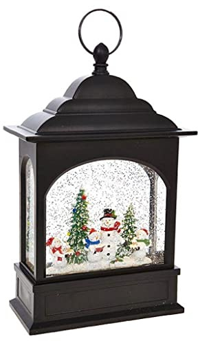 RAZ Imports Snowman Caroler Lighted Water Lantern 11 Inch Lighted Christmas Snow Globe with Swirling Glitter