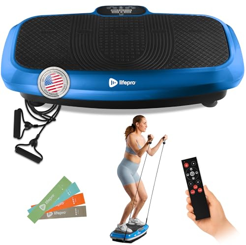 LifePro Machine d'exercice Turbo 3D à Plaque vibrante pour la Maison, Oscillation et Pulsation à Double Moteur, équipement d'entraînement pour Tout Le Corps (Bleu)