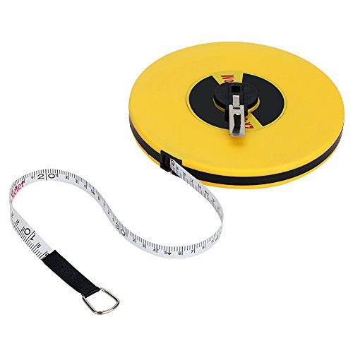 VIFER 50m Ruban à Mesurer, Fibre de Verre Ruban Reel Measure Tools pour Mesurer la Route, Mètre d'arpenteur ouvert, le Chemin de Fer, la Construction Électrique