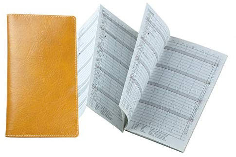 DELMON VARONE - Personalisierbarer Faltkalender 2026 + 2027 DIN A6 Anilin Vintage Leder braun - Organizer Terminplaner (1 Monat 2 Seiten) in Lederhülle - Termin Kalender Monatsübersicht & Adressenheft