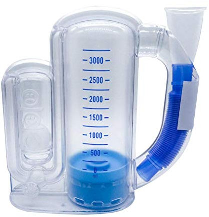 BSTOB Dispositivo de entrenamiento respiratorio, Dispositivo de entrenamiento de espirometría de 3000 ml / 5000 ml, Entrenador de respiración,niños Dispositivo de entrenamiento de respiración pulmonar