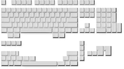 Ranked Tomma Premium Knappar | 1.4 mm Tjock PBT | Cherry Profile för Mekaniskt Tangentbord (Vit, 139 Knappar)
