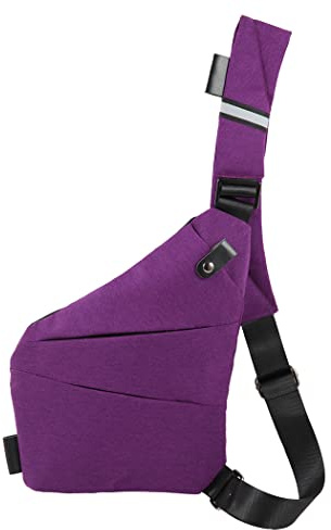 Ovecat Axelremsväska, unisex, bärväska, slingväska med stöldskydd, Lila