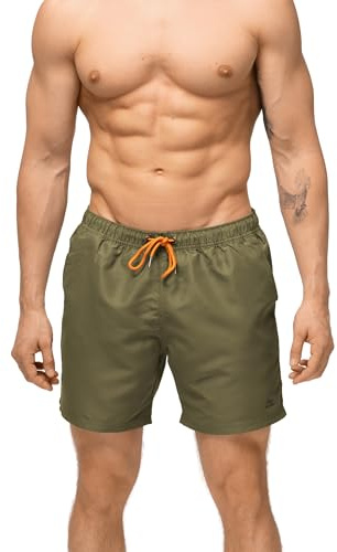 DANISH ENDURANCE Costume Uomo Mare, Pantaloncini da Bagno ad Asciugatura Rapida, per Nuoto, Surf o Piscina, Verde Oliva, L
