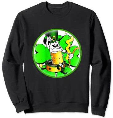 Chope irlandaise trèfle avec bière | Saint Patrick Sweatshirt