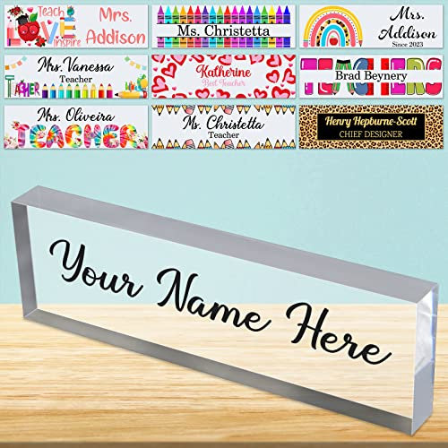 Schreibtisch-Namensschild personalisiert für Lehrer benutzerdefinierte Acryl-Block-Namensschild Zeichen für Büro kundengerechten Schreibtisch Platte Dekor Geschenk für Teacher's Day-Design von Ihnen