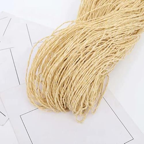 Hilos de paja de papel Natural, hilo de papel de rafia, hilo de ganchillo de línea gruesa, artesanías para tejer sombrero, bolso, monedero, cesta de mimbre