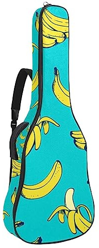 Akustisk gitarrväska vattentät gitarrer ryggsäck tjock mjuk vadderad banan klassisk gitarrväska, flerfärgad, 42.9x16.9x4.7 in, Väskorganiserare