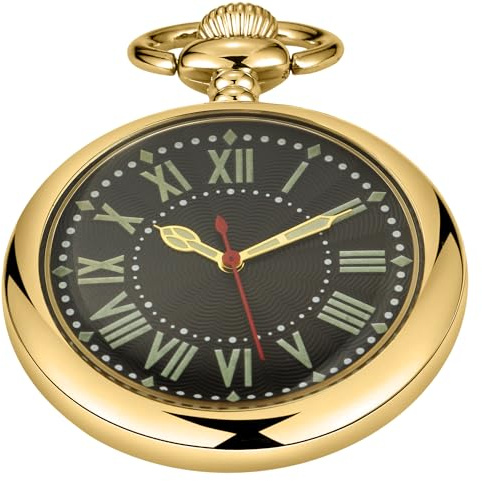 Tiong Antik Steampunk Quarz Taschenuhr Anhänger Halskette Kette Geschenk Herren
