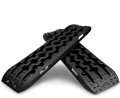 Bergungs-Traktionsketten, Traktionsreifen-Leiter und Matte, automatische Notfall-Traktionshilfe, Offroad-Reifenleiter für Offroad-Sand-Schnee-Schlammbahn (Farbe: Rot, Größe: 41,3 x 11,2 Zoll – 2 Stü