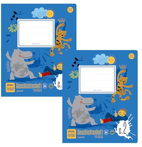 Formati Creativheft C.2 Quart, 2 Hefte à 20 Blatt blanko+liniert | 100 % Recyclingpapier, ausgezeichnet mit blauem Engel und österreichischem Umweltzeichen, abgerundete Ecken