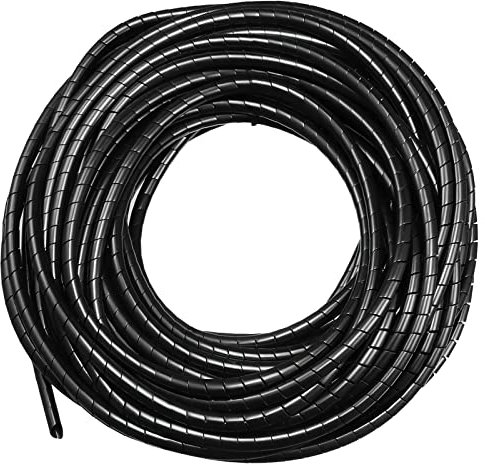 12M Kabelschlauch Kabelspirale, 8 mm Universal Kabelschlauch Kabelorganisation Kabelkanal Bündelung Schutz-System für TV, Computer, Heimkino - Schwarz