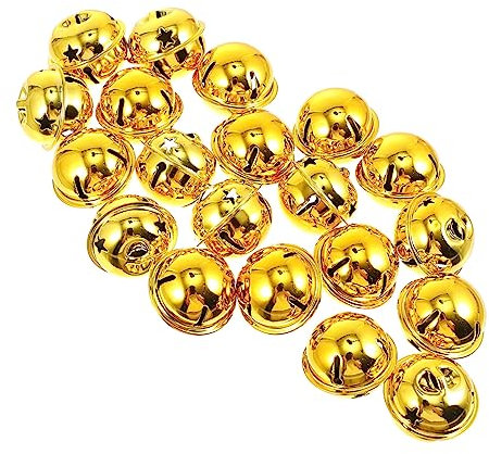 Ciieeo 20 Stück Metallglöckchen Anhänger 3cm Goldfarbig Leichte Selbstgemacht Weihnachtsdeko Für Baum Haustierglocken Und Festdekoration