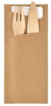200 Serviettentaschen/Bestecktaschen Duni Sacchetto® Tissue eco Braun