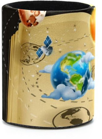 Stiftehalter aus PVC-Leder, Stiftebecher, Pinsel, Organizer, Buch-Astronomie