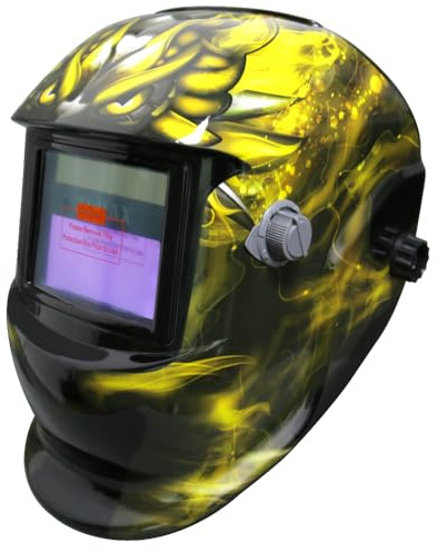 Zorax Schweißhelm mit automatischer Verdunkelung (Phoenix), große Sicht, solarbetrieben, batteriebetrieben, Schleiffunktion, DIN9-13 Schirm, Sicherheitsausrüstung