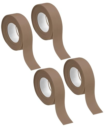 sourcing map 4 Rolls of Brown Caulk Sealant Strip Waterproof Self Adhesive, 0.87 x 10.5Ft Toilet Caulk Tape, Bathtub Caulk Sealing Strip for Kitchen Countertop, Sink, and Floor Edge Protector