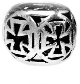 Windalf Mittelalter Haar- & Bartperle Ronan 6 mm Templerkreuz Vintage 925 Sterling Silber