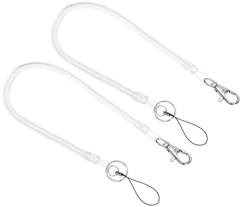 PATIKIL Porte-clés en spirale avec mousqueton porte-clés, porte-clés ressort lanière élastique en spirale en plastique avec crochet à pression pour clés Pass Id Tag, Pass
