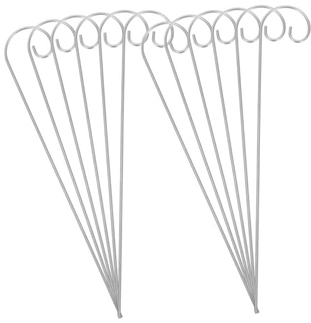 BEBEMOKO 20pcs Garden Hooks for Hanging Plants with Metal Shepherd Hooks Iron Outdoor Stakes for Garden Tags and Floral Picks Weather-Resistant and Easy Installation