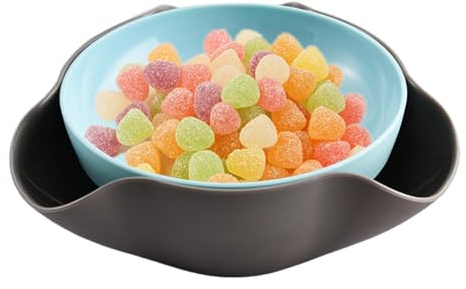Snackschalen – doppellagige Nuss-Servierschüssel | Doppelschale Pistazienschale | Snackschale mit abnehmbaren Schalen zur Aufbewahrung, leicht zu reinigende Servierschale für Sonnenblumenkerne, Penut,